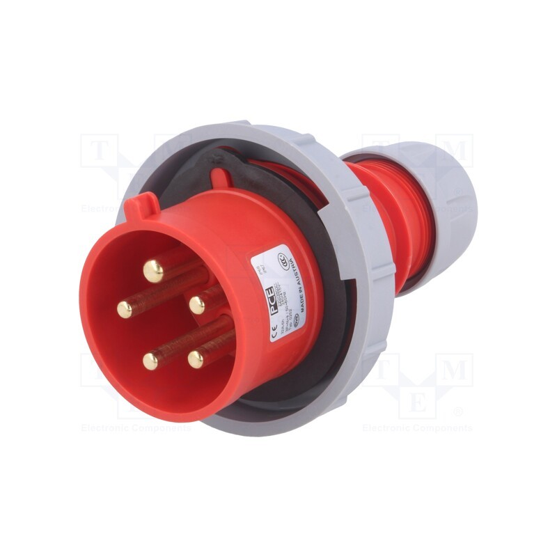 1 pcs x PCE - 0252-6 - Connector: AC supply 3-phase, plug, male, 32A, 400VAC, IEC 60309