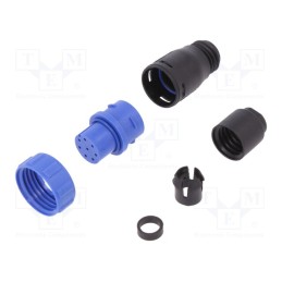 1 pcs x BULGIN - PX0410/08S/6570 - Connector: circular, plug, female, PIN: 8, w/o contacts, for cable