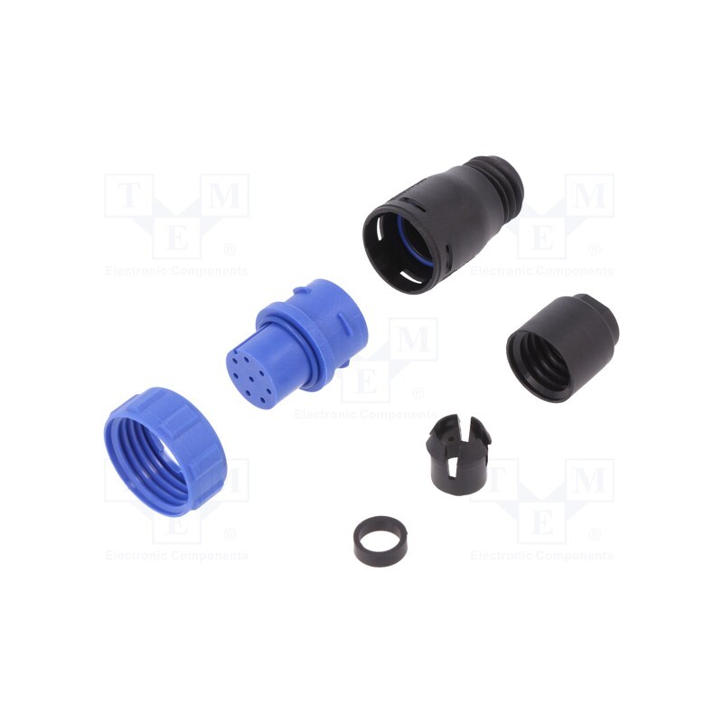 1 pcs x BULGIN - PX0410/08S/6570 - Connector: circular, plug, female, PIN: 8, w/o contacts, for cable