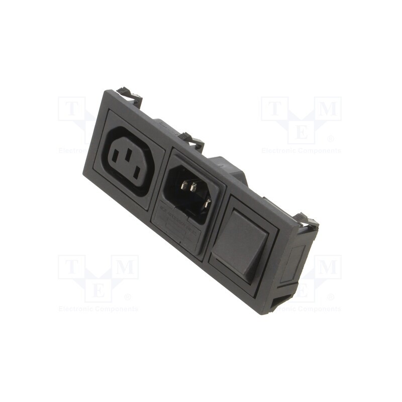 1 pcs x BULGIN - BZH11/Z0000/10 - Connector: AC supply, socket, male,female, 10A, 250VAC, IEC 60320