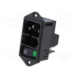 1 pcs x SCHURTER - DD11.0124.1111 - Connector: AC supply, socket, male, 10A, 250VAC, IEC 60320, C14 (E)