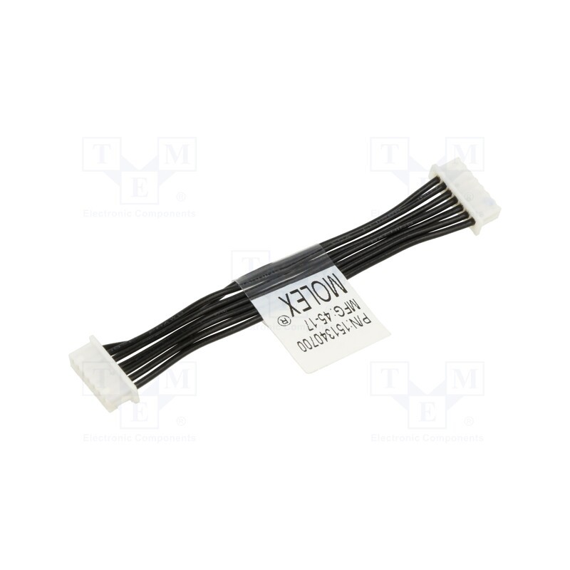 1 pcs x MOLEX - 151340700 - Plug, wire-board, female x2, PicoBlade™, PIN: 7, with leads, cables