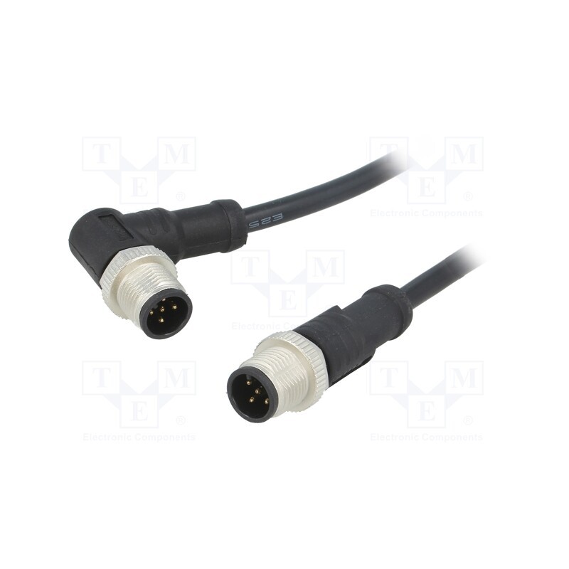 1 pcs x AMPHENOL LTW - M12A05ML-12AMR-SD001 - Cable: for sensors/automation, PIN: 5, M12-M12, 1m, plug, plug, 60V
