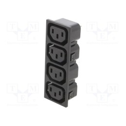 1 pcs x BULGIN - PX0714/4/15/28 - Connector: AC supply, female, socket, 250VAC, 10A, max.1.5mm