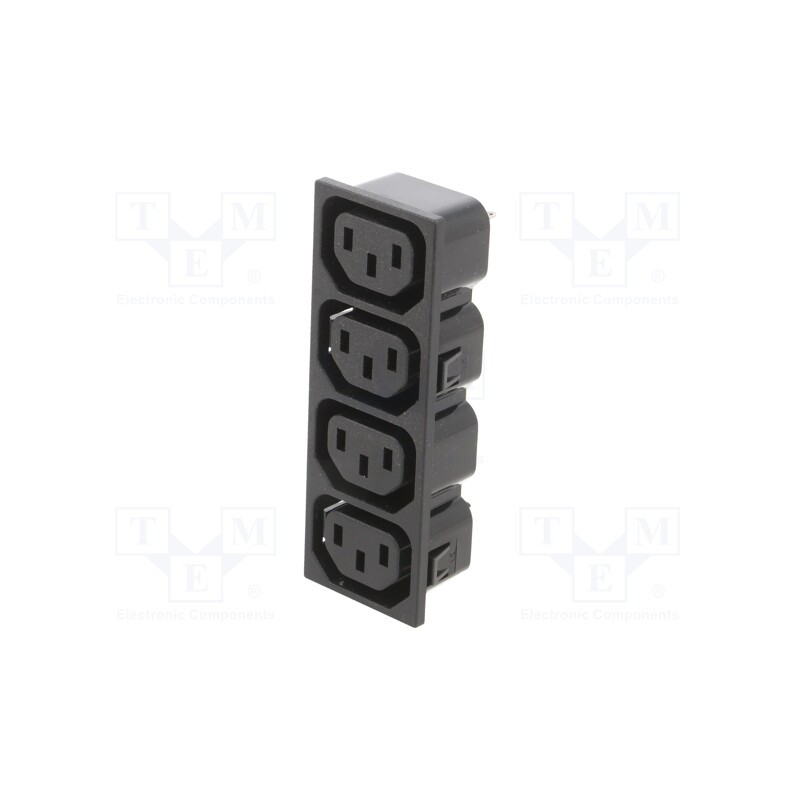 1 pcs x BULGIN - PX0714/4/15/28 - Connector: AC supply, female, socket, 250VAC, 10A, max.1.5mm