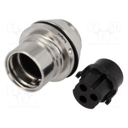 1 pcs x BULGIN - PXM6012/03S/CR - Connector: circular, socket, female, PIN: 3, w/o contacts, 16A, 277V