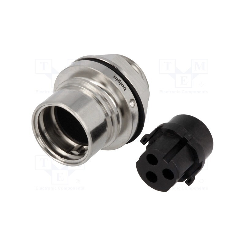 1 pcs x BULGIN - PXM6012/03S/CR - Connector: circular, socket, female, PIN: 3, w/o contacts, 16A, 277V