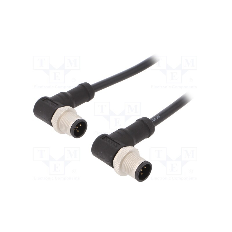 1 pcs x AMPHENOL LTW - M12A05MR-12AMR-SD001 - Cable: for sensors/automation, PIN: 5, M12-M12, 1m, plug, plug, 60V