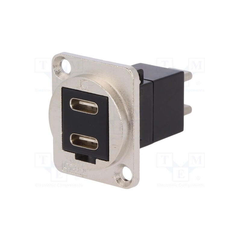1 pcs x CLIFF - CP30212M - Adapter, USB C socket-front,USB C plug-back, FT, double, USB-C