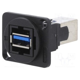 1 pcs x CLIFF - CP30210N - Coupler, USB A socket,USB B socket, FT, USB 3.0, plastic, 19x24mm