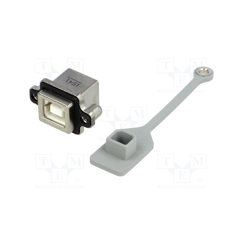1 pcs x Amphenol Communications Solutions - MUSB-D111-M1 - Socket, USB B, MUSB, for panel mounting,screw, THT, angled 90°