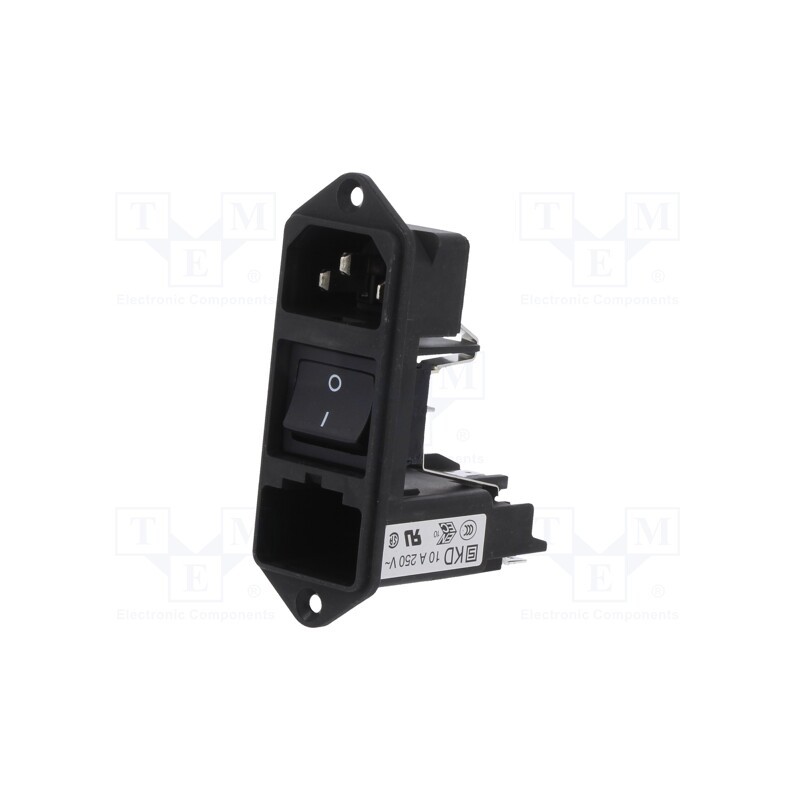 1 pcs x SCHURTER - KD14.4101.151 - Connector: AC supply, socket, male, 10A, 250VAC, IEC 60320, C14 (E)