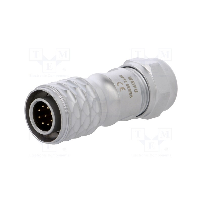 1 pcs x WEIPU - SF1210/P9II - Plug, SF12, male, PIN: 9, IP67, 5÷8mm, 3A, soldering, for cable, 125V