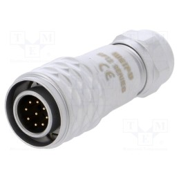 1 pcs x WEIPU - SF1210/P9I - Plug, SF12, male, PIN: 9, IP67, 4÷6.5mm, 3A, soldering, for cable