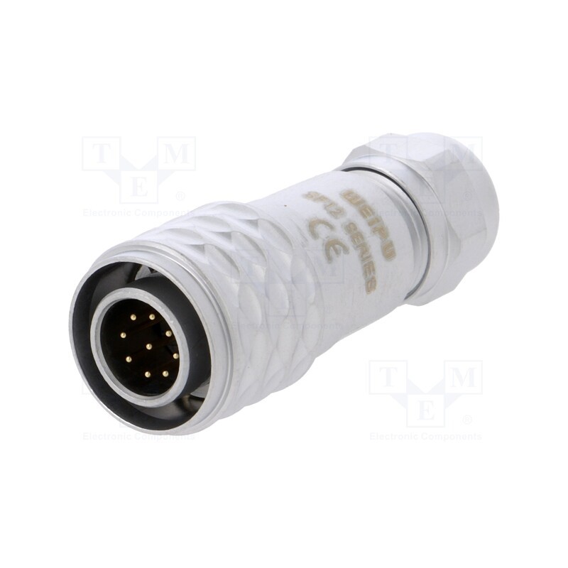 1 pcs x WEIPU - SF1210/P9I - Plug, SF12, male, PIN: 9, IP67, 4÷6.5mm, 3A, soldering, for cable