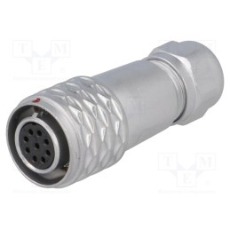1 pcs x WEIPU - SF1210/S9I - Plug, SF12, female, PIN: 9, IP67, 4÷6.5mm, 3A, soldering, for cable