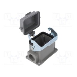 1 pcs x DEGSON ELECTRONICS - D6B-SF-1L-CV-PG16 - Enclosure: for HDC connectors, size D6B, with latch, with cover