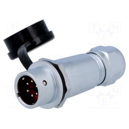 1 pcs x WEIPU - SF1211/P6I - Plug, SF12, male, PIN: 6, IP67, 4÷6.5mm, 5A, soldering, for cable