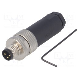 1 pcs x TE Connectivity - T4011008031-000 - Connector: M8, male, PIN: 3, straight, unshielded, for cable, plug