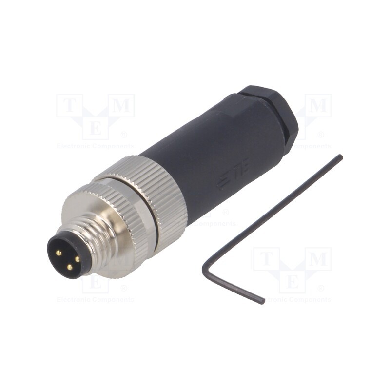 1 pcs x TE Connectivity - T4011008031-000 - Connector: M8, male, PIN: 3, straight, unshielded, for cable, plug