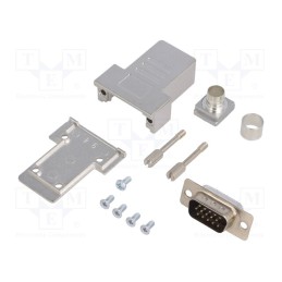 1 pcs x ENCITECH - DCRP09-HDP-CF65-CS80-K - D-Sub HD, PIN: 15, plug, male, soldering, for cable, black