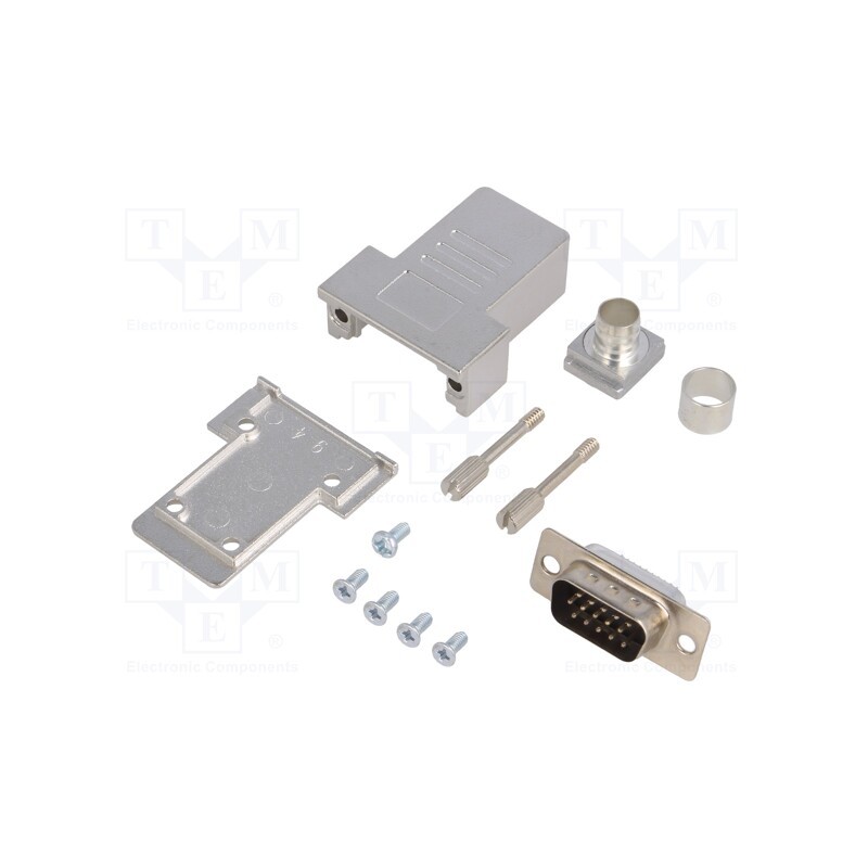 1 pcs x ENCITECH - DCRP09-HDP-CF65-CS80-K - D-Sub HD, PIN: 15, plug, male, soldering, for cable, black