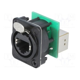 1 pcs x NEUTRIK - NE8FDP-B - Socket, coupler, etherCON, PIN: 8, Cat: 5e, shielded, gold-plated