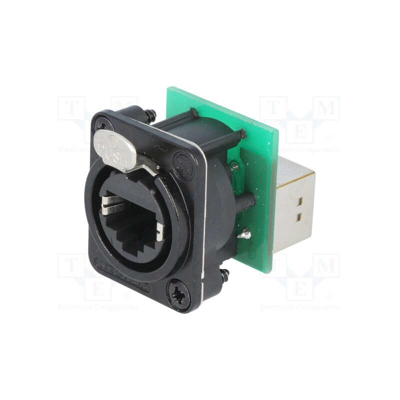 1 pcs x NEUTRIK - NE8FDP-B - Socket, coupler, etherCON, PIN: 8, Cat: 5e, shielded, gold-plated