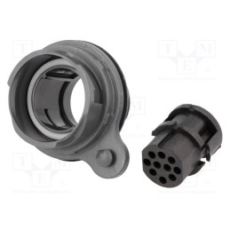 1 pcs x BULGIN - PXP7012/10S/CR - Connector: circular, socket, female, PIN: 10, w/o contacts, UL94V-0