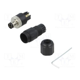 1 pcs x DEGSON ELECTRONICS - PB-M8A-04P-MM-SL7001-00A(H) - Connector: M8, male, PIN: 4, straight, for cable, plug, 3A, IP65, 30V