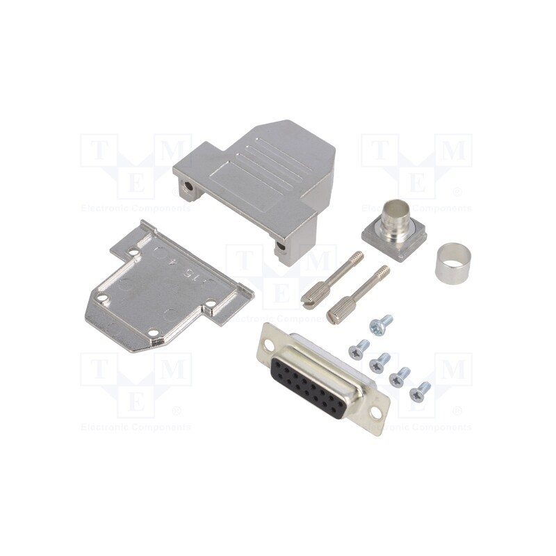 1 pcs x ENCITECH - DCRP15-DBS-CF65-CS80-K - D-Sub, PIN: 15, plug, female, soldering, for cable, black