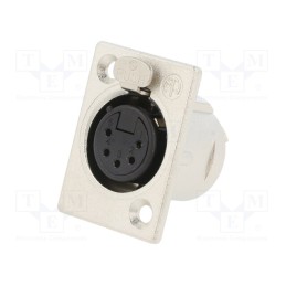 1 pcs x NEUTRIK - NC5FP-1 - Socket, XLR, female, PIN: 5, straight, with push button, soldering