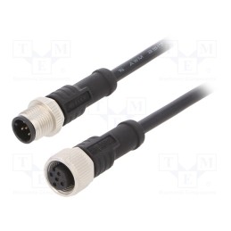 1 pcs x AMPHENOL LTW - M12A05ML-12AFL-SD001 - Cable: for sensors/automation, PIN: 5, M12-M12, 1m, plug, plug, 60V