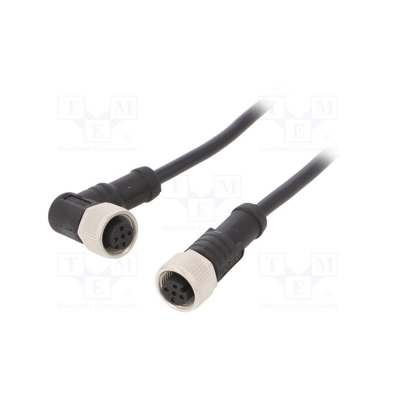 1 pcs x AMPHENOL LTW - M12A04FL-12AFR-SD001 - Cable: for sensors/automation, PIN: 4, M12-M12, 1m, plug, plug, 250V