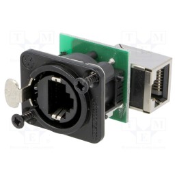1 pcs x NEUTRIK - NE8FDP-R-B - Socket, coupler, etherCON, PIN: 8, Cat: 5e, gold-plated, Layout: 8p8c