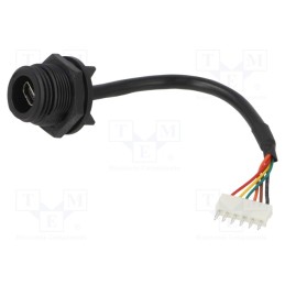 1 pcs x BULGIN - PX0457 - Connector: USB AB mini, socket, PIN: 6, threaded joint, IP68