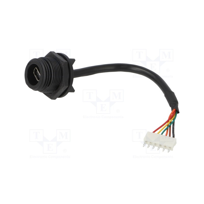 1 pcs x BULGIN - PX0457 - Connector: USB AB mini, socket, PIN: 6, threaded joint, IP68