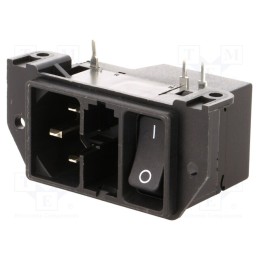 1 pcs x SCHURTER - DD21.0121.1111 - Connector: AC supply, socket, male, 10A, IEC 60320, C14 (E), THT