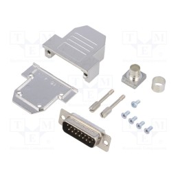 1 pcs x ENCITECH - DCRP15-DBP-CF65-CS80-K - D-Sub, PIN: 15, plug, male, soldering, for cable, black