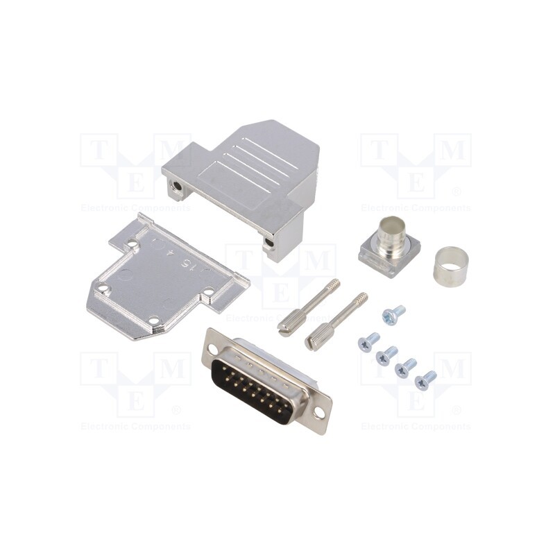 1 pcs x ENCITECH - DCRP15-DBP-CF65-CS80-K - D-Sub, PIN: 15, plug, male, soldering, for cable, black