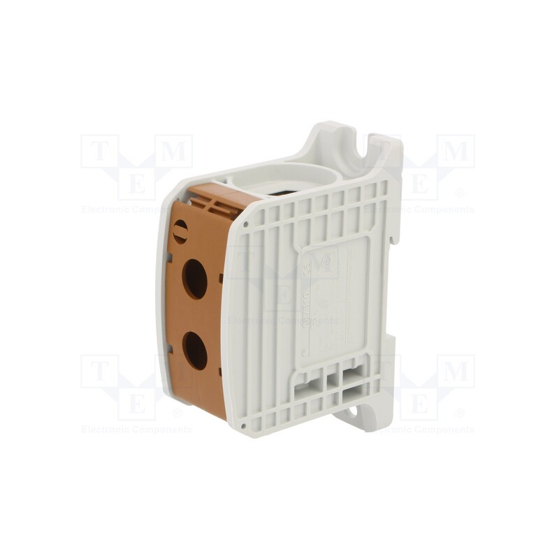 1 pcs x SIMET - 81201015 - Splice terminal: rail, 185mm2, ways: 1, terminals: 2, brown, STB