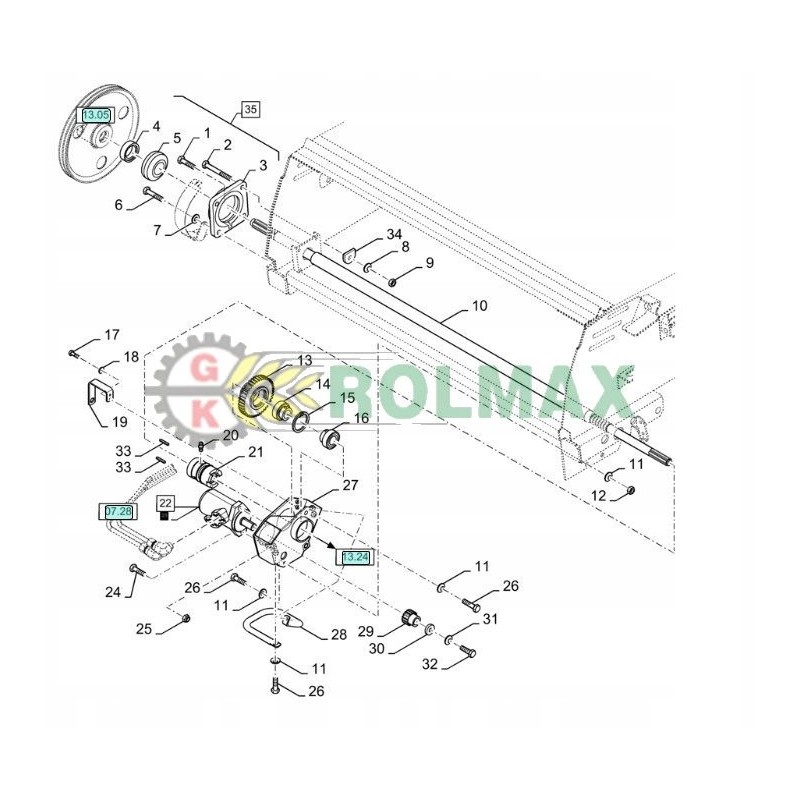 New Holland CX 84071671 header drive shaft