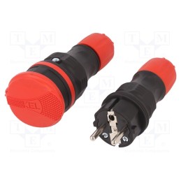 1 pcs x PLASTROL - W-98004 - Connector: AC supply, male,female, socket,plug, 2P+PE, 250VAC, 16A