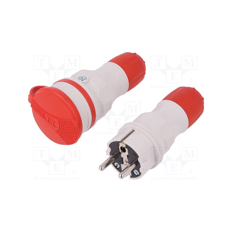 1 pcs x PLASTROL - W-98005 - Connector: AC supply, male,female, socket,plug, 2P+PE, 250VAC, 16A