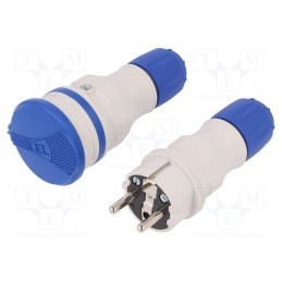1 pcs x PLASTROL - W-98006 - Connector: AC supply, male,female, socket,plug, 2P+PE, 250VAC, 16A