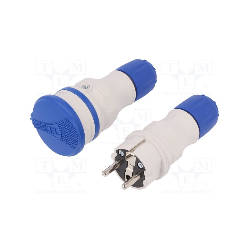 1 pcs x PLASTROL - W-98006 - Connector: AC supply, male,female, socket,plug, 2P+PE, 250VAC, 16A