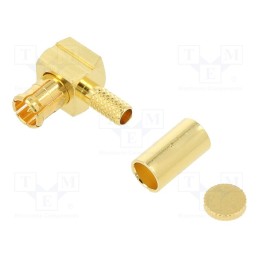 1 pcs x AMPHENOL RF - 252102-75 - Plug, MCX, male, angled 90°, 75Ω, soldering,crimped, for cable