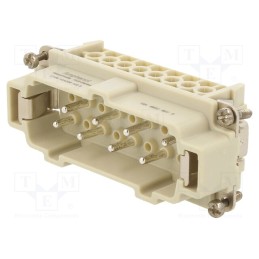 1 pcs x AMPHENOL - C14610A0061023 - Connector: HDC, contact insert, male, C146, PIN: 8, 8+PE, size E16