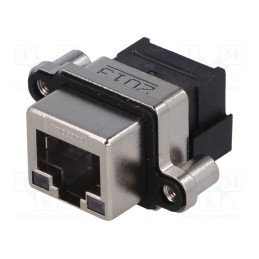 1 pcs x Amphenol Communications Solutions - MRJ-5380-M1 - Socket, RJ45, UL94V-0, IP67, for panel mounting, THT, angled 90°