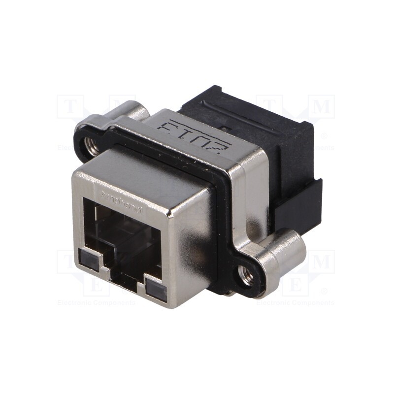 1 pcs x Amphenol Communications Solutions - MRJ-5380-M1 - Socket, RJ45, UL94V-0, IP67, for panel mounting, THT, angled 90°